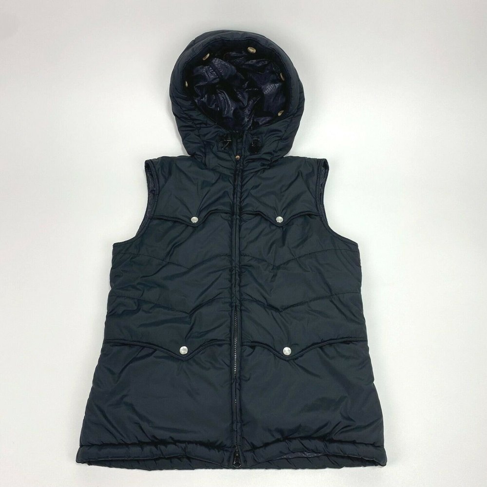 Billabong Womens Hooded Jacket Size M Vest Black Pockets Outwear Style Skii Doo